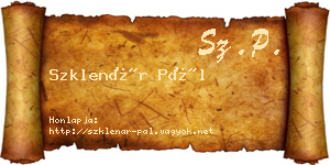 Szklenár Pál névjegykártya