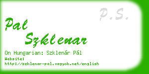 pal szklenar business card